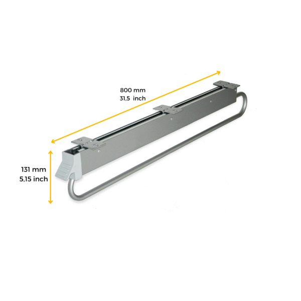 Emuca Porte-vêtements extractible pour armoire grande profondeur Self, 800, Peint en aluminium, Acier et Plastique. – Image 5