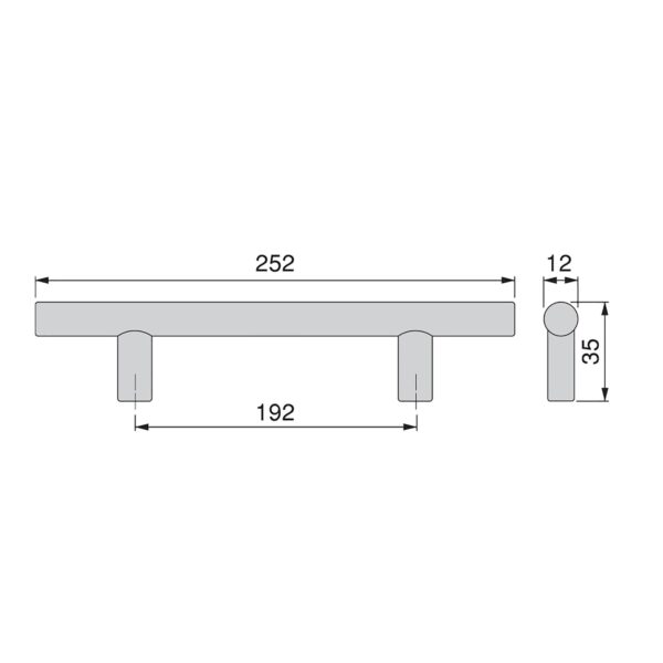 Emuca Poignée pour meubles Orlando, L252mm, entraxe 192mm, Acier, Nickel satiné – Image 12