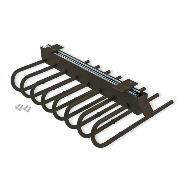 Emuca Porte-pantalons extractible, Gauche, Peint en moka, Acier et Plastique.