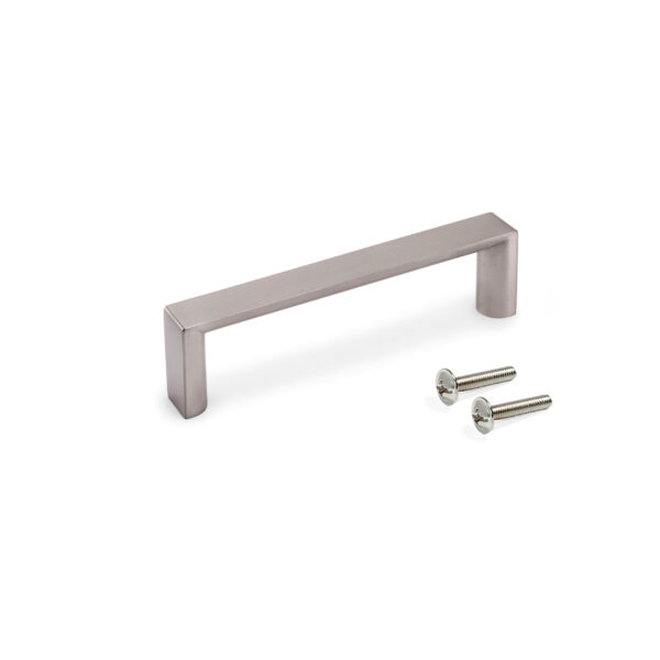 Emuca Lot de 25 poignées pour meubles Aldaia, L103mm, entraxe 96mm, Zamak, Nickel satiné – Image 2