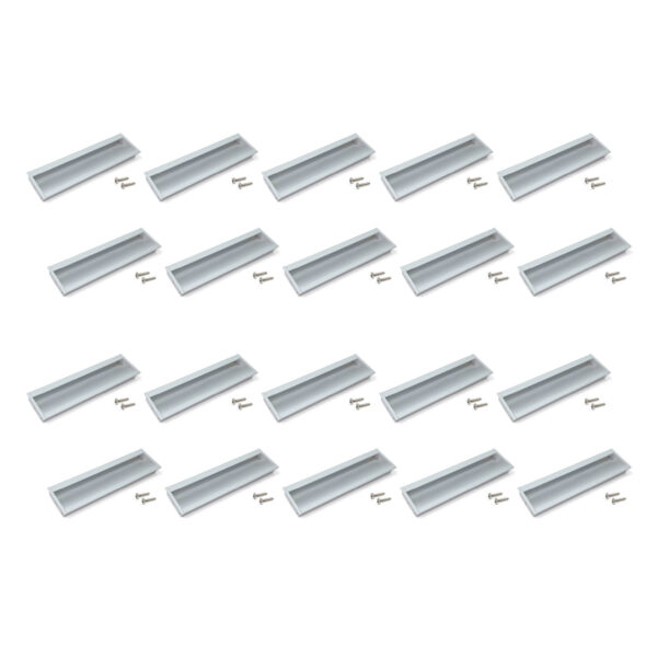 Emuca Lot de 20 poignées pour meubles Alfafar, L190mm, entraxe 160mm, Aluminium, Anodisé mat