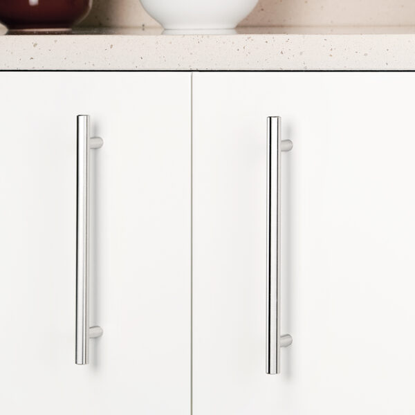 Emuca Lot de 10 poignées pour meubles Orlando, L210mm, entraxe 160mm, Acier, Nickel satiné – Image 3