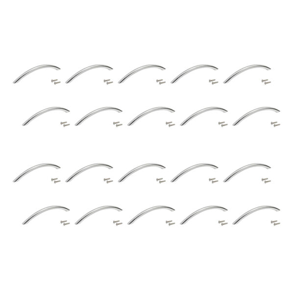 Emuca Lot de 20 poignées pour meubles Utiel, L263mm, entraxe 224mm, Acier, Nickel satiné