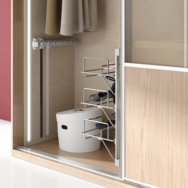 Emuca Porte-ceintures lateral extractible, Anodisé mat, Plastique et Aluminium. – Image 3