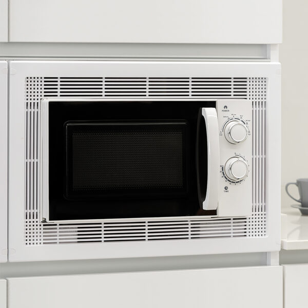Emuca Cadre pour micro-ondes, à encastrer dans des éléments de cuisine, module 600mm, 600x400mm, Plastique, Blanc – Image 2
