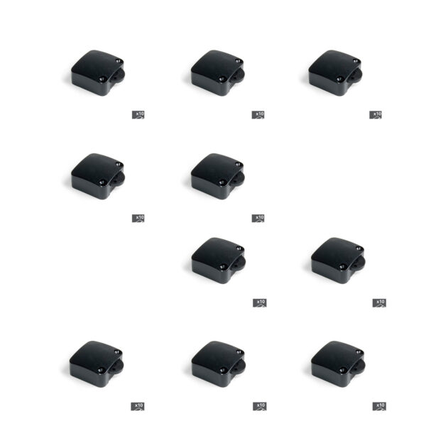 Emuca Lot de 10 interrupteurs à actionner lors de l'ouverture ou de la fermeture d'une porte d'armoire, Plastique, Noir