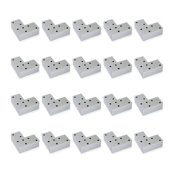 Emuca Lot de 20 pieds pour meuble Alumix 8, hauteur 24mm, Plastique, Peint en aluminium