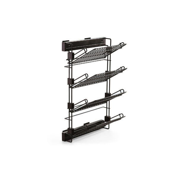 Emuca Rangement de chaussures latéral extractible Moka, Gauche, Acier, Peint en moka