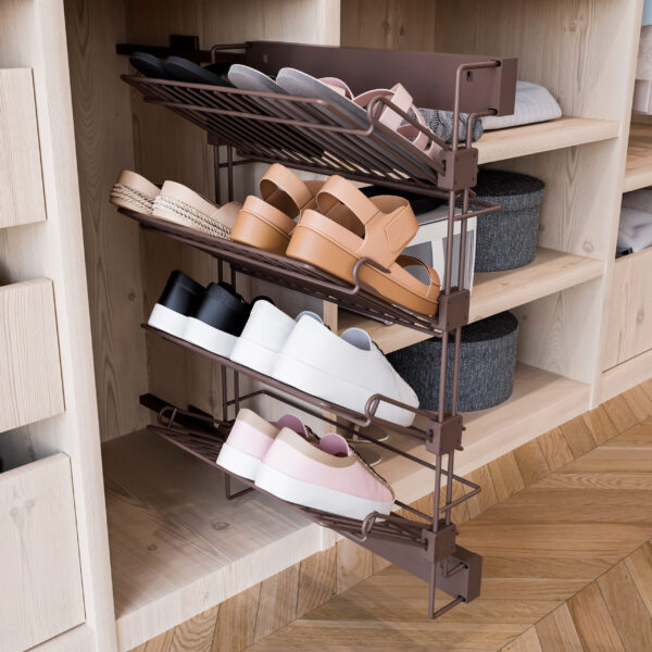 Emuca Rangement de chaussures latéral extractible Moka, Droite, Acier, Peint en moka – Image 2