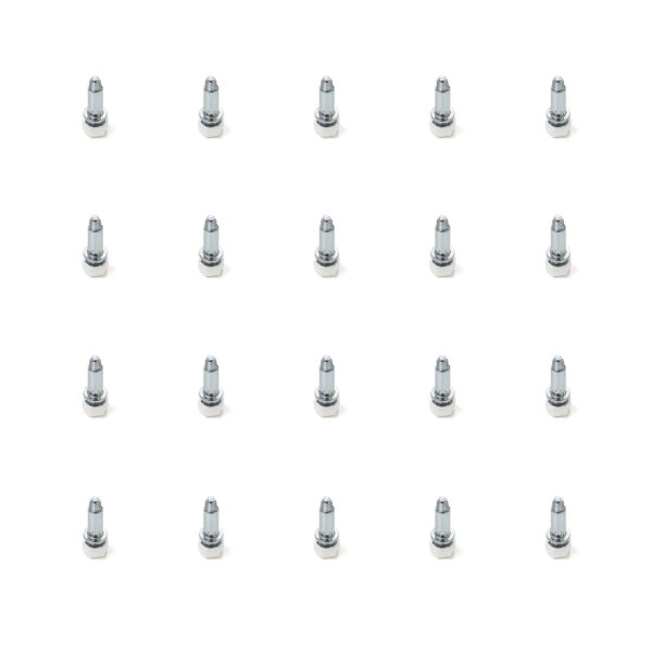 Emuca Lot de 20 vérins de réglage pour meubles, base hexagonale, M6, réglage 18mm, Acier et Plastique