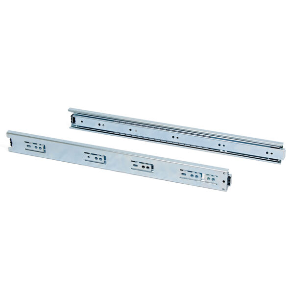 Emuca Lot de 5 coulisses pour tiroirs, roulement à billes, hauteur 45mm, profondeur 650mm, sortie totale, zingué – Image 2