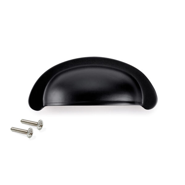 Emuca Lot de 20 poignées pour meubles Alberic, L77mm, entraxe 64mm, Zamak, Noir – Image 2