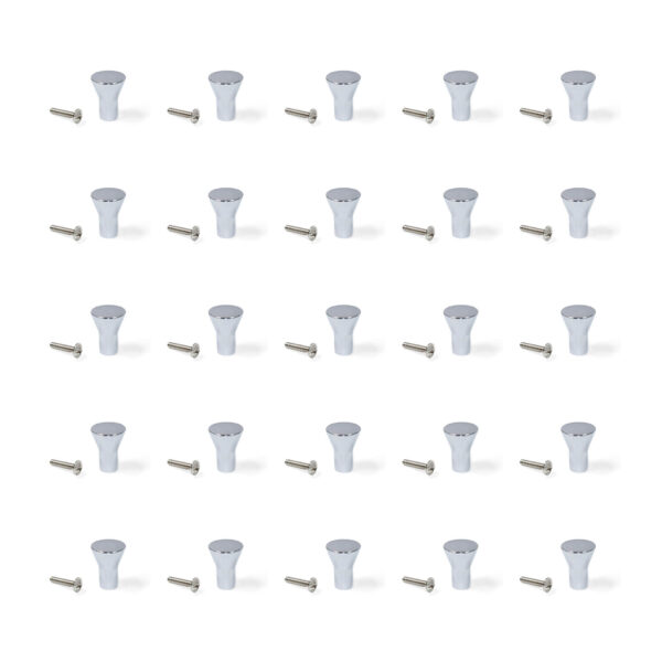 Emuca Lot de 25 boutons pour meubles Albal, diamètre 16mm, Zamak, Chromé
