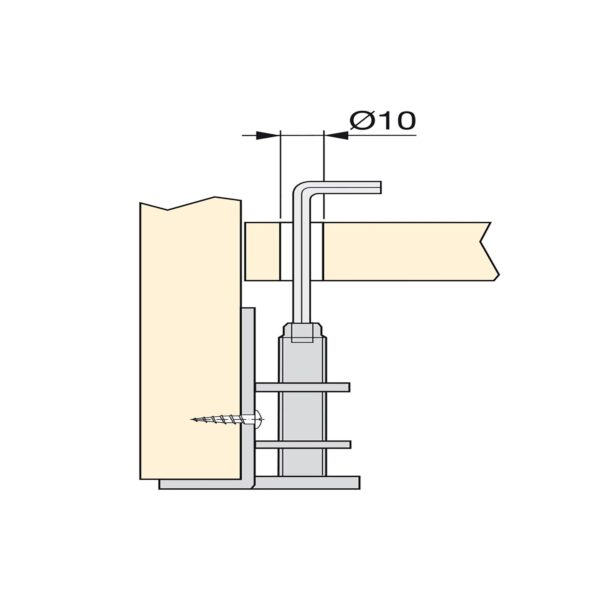 Emuca Lot de 10 niveleurs circulaires M10 avec capuchon et support de meuble, diamètre 23mm, Acier et Plastique, Zingué – Image 4