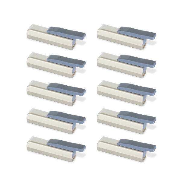 Emuca Lot de 10 pistons amortisseurs pour portes Relevable Mildy, Fermeture amortie, Plastique, Nickel mat