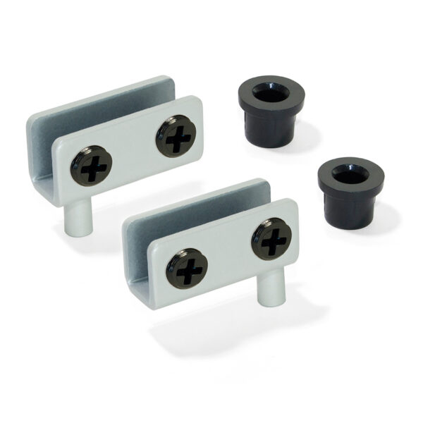Emuca Jeu de charnières intérieures pour porte Verre, épaisseur 4-6mm, Acier, Gris métallisé