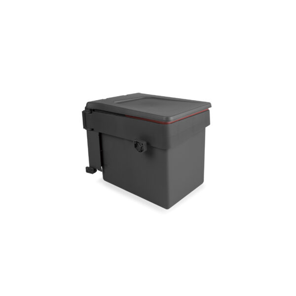 Emuca Bac de tri sélectif pour montage sur porte de meuble Recycle, 1 bac extractible de 15 litres, Plastique gris anthracite