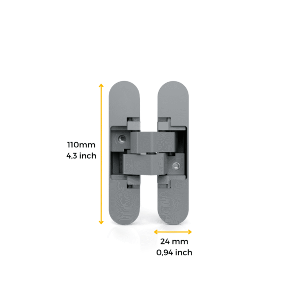 Emuca Lot de 2 charnières à boîtier pour portes de passage, charge 40kg, ouverture à 180 degrés, Zamak, Gris métallisé – Image 8