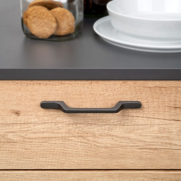 Emuca Lot de 25 poignées pour meubles Osaka, L225mm, entraxe 160mm, Aluminium, Gris foncé – Image 2