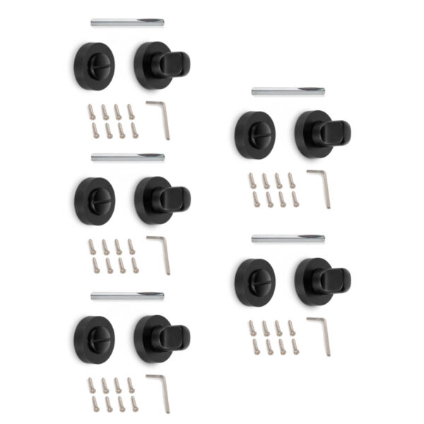 Emuca Lot de 5 rosaces rondes condamnées pour portes intérieures, diamètre 35mm, Zamak, Noir