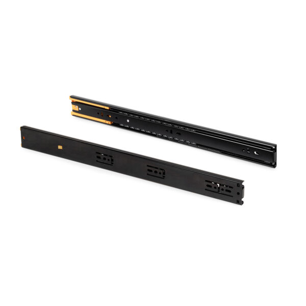 Emuca Lot de 5 jeux de Coulisses pour tiroirs, roulement à billes, hauteur 45mm, profondeur 550mm, sortie totale, fermeture amortie, Noir – Image 7