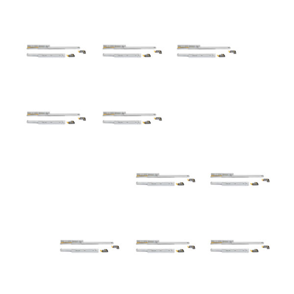 Emuca Lot de 10 jeux de coulisses de tiroir invisible Silver, à sortie totale, avec fermeture amortie et loqueteau, profondeur 440mm, Acier, Zingué