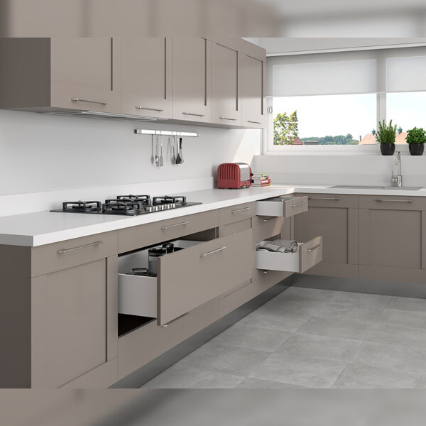 Emuca Tiroir extérieur Concept 30kg hauteur 138mm, profondeur 350mm, Acier, Peint en blanc – Image 2