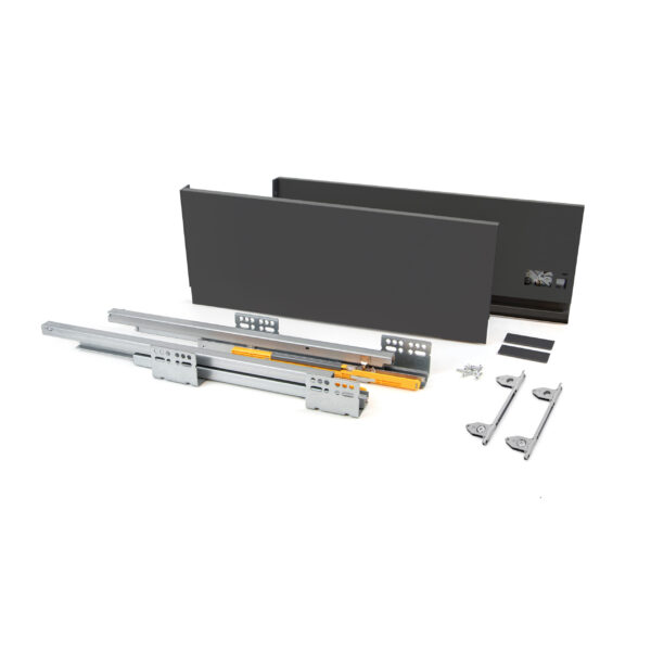 Emuca Tiroir extérieur Concept 30kg hauteur 185mm, profondeur 500mm, Acier, Gris antracite
