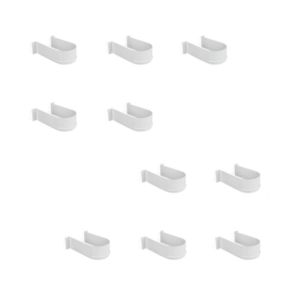 Emuca Lot de 10 Economiseurs de siphon de tiroir de salle de bain, courbés, Plastique, Blanc