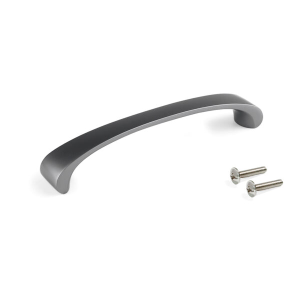 Emuca Lot de 20 poignées pour meubles Kyoto, L142mm, entraxe 128mm, Zamak, Titane – Image 2