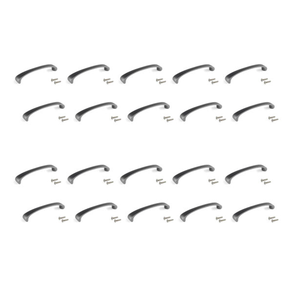 Emuca Lot de 20 poignées pour meubles Kyoto, L142mm, entraxe 128mm, Zamak, Titane