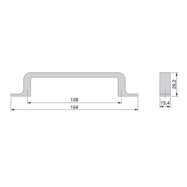 Emuca Lot de 20 poignées pour meubles Kobe, L164mm, entraxe 128mm, Zamak, Titane – Image 4