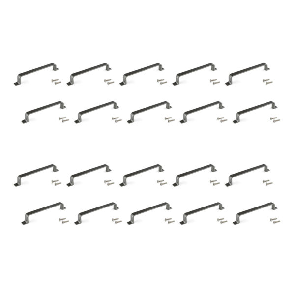 Emuca Lot de 20 poignées pour meubles Kobe, L164mm, entraxe 128mm, Zamak, Titane