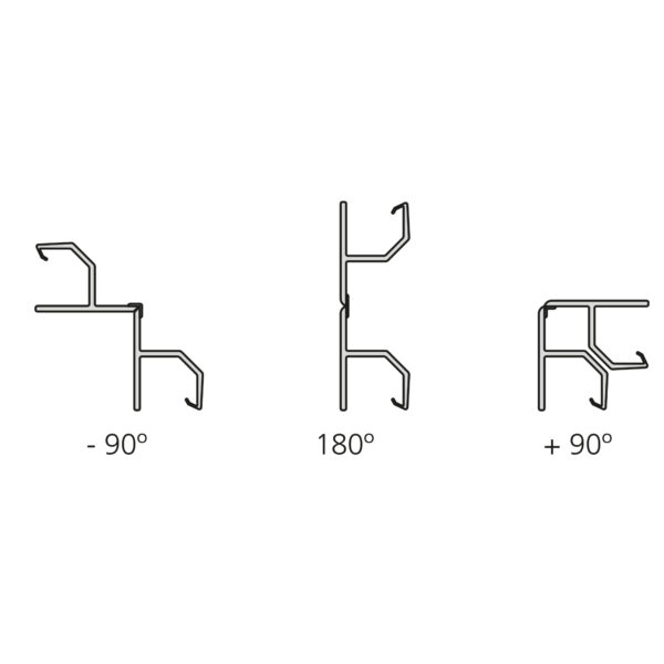Emuca Lot de 2 plinthes de cuisine Plasline avec raccords, hauteur 150mm, 2 profils longueur 2.35m, Plastique, anodisé satiné – Image 8