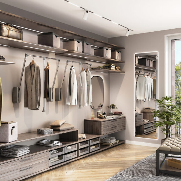 Emuca Penderie rabattable pour armoire Hang mural, 600-830, Chromé, Acier et Plastique – Image 3