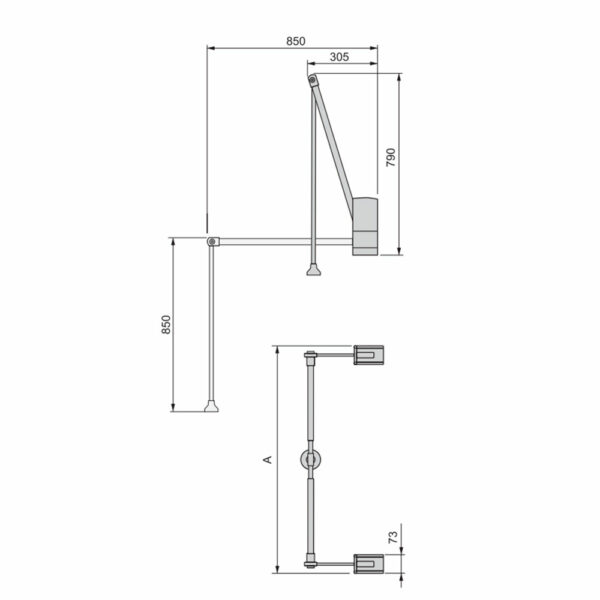 Emuca Penderie rabattable pour armoire Hang mural, 600-830, Chromé, Acier et Plastique – Image 7