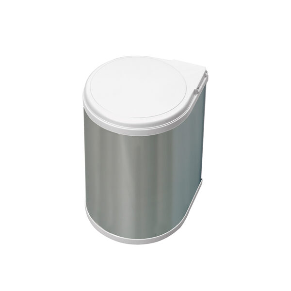 Emuca Bac de recyclage à fixer sur porte de meuble, 1 bac amovible 13 litres, Plastique et Acier inoxydable