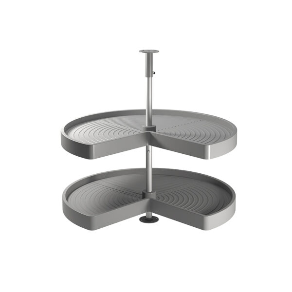 Emuca jeu de plateaux rotatifs Shelvo 3/4, pour module de 800mm, plastique et aluminium, Gris