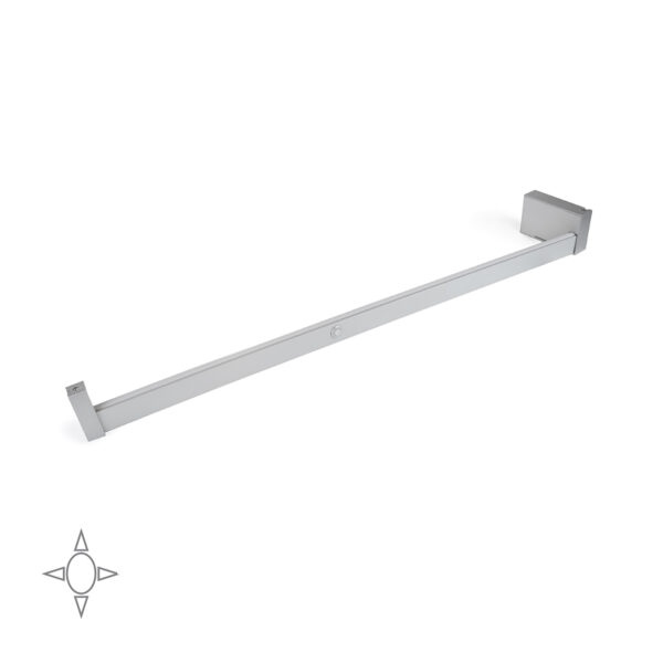Emuca barre de penderie pour armoire Castor avec lumière LED, batterie amovible et détecteur de mouvement, 858, Anodisé mat