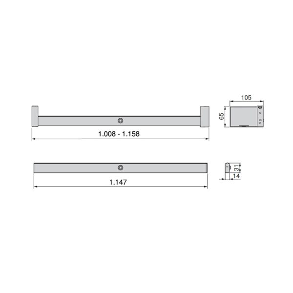 Emuca barre de penderie pour armoire Castor avec lumière LED, batterie amovible et détecteur de mouvement, 1.158, Anodisé mat – Image 7