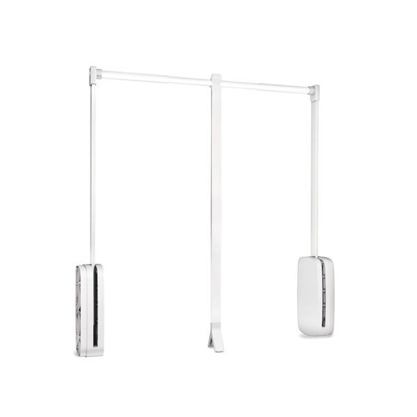 Emuca Penderie rabattable pour armoire Sling, 450 - 600, Plastique blanc, Acier et Plastique.