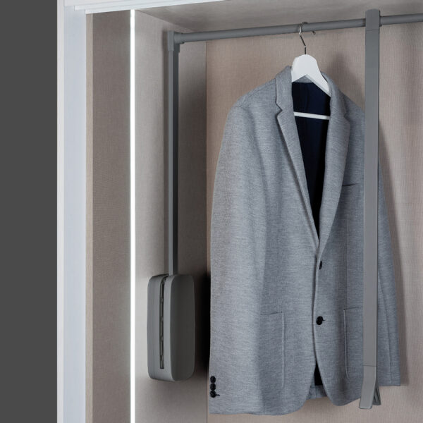 Emuca Penderie rabattable pour armoire Sling, 600 - 830, Titane   , Acier et Plastique. – Image 2