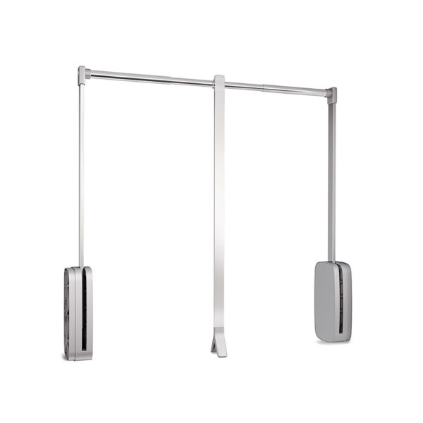 Emuca Penderie rabattable pour armoire Sling, 830 - 1150, Chromé, Acier et Plastique.