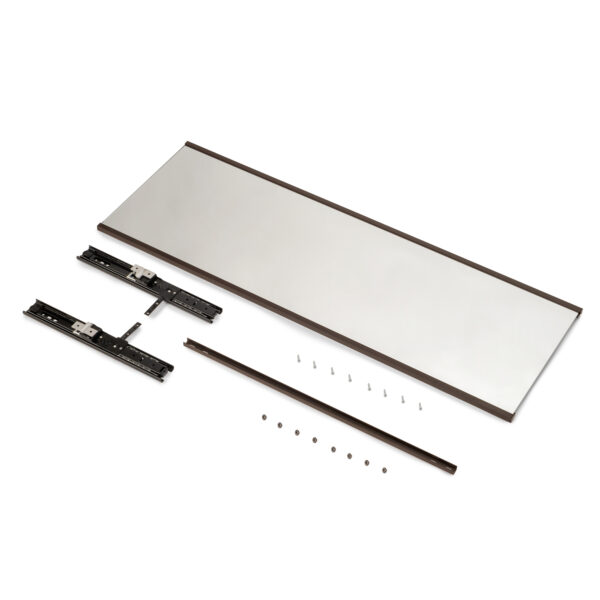 Emuca Miroir extractible pour l'intérieur de l'armoire, Peint en moka, Acier et Plastique et Verre. – Image 5