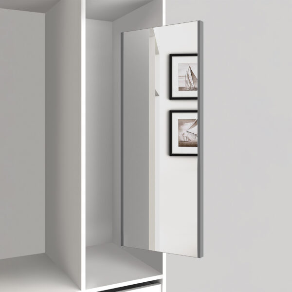 Emuca miroir extractible pour l'intérieur de l'armoire, Peint en aluminium, Acier et Plastique et Verre. – Image 2