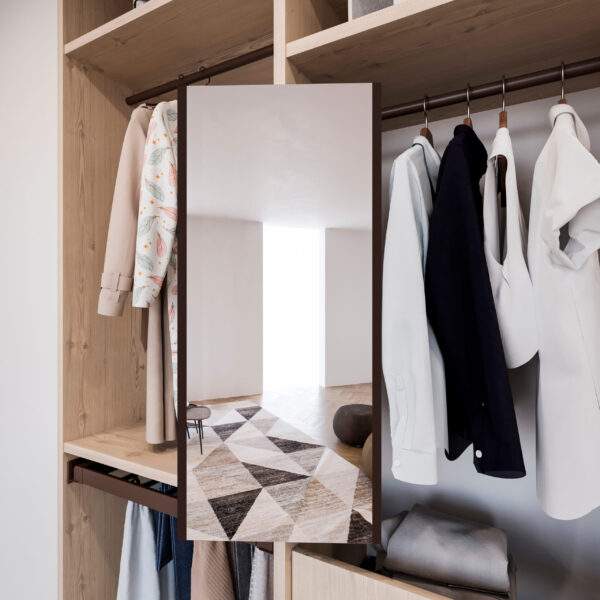Emuca miroir extractible pour l'intérieur de l'armoire, Peint en aluminium, Acier et Plastique et Verre. – Image 4
