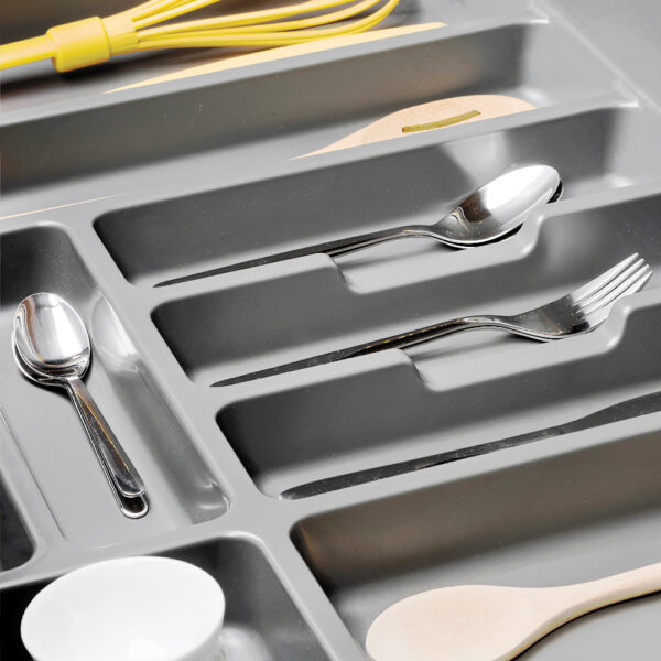 Emuca Range-couverts Optima pour tiroir universel, module 400mm, plastique, gris – Image 3