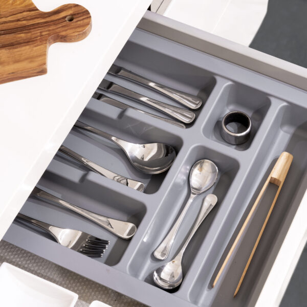 Emuca Range-couverts Optima pour tiroir universel, module 450mm, Plastique, Gris – Image 2