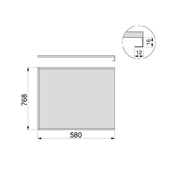 Emuca Protecteur de fond pour meuble de cuisine, 16mm, module 800mm, 768x580mm, Plastique et Aluminium, Aluminium naturel – Image 8