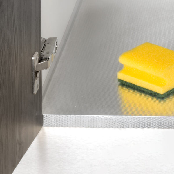Emuca Protecteur de fond pour meuble de cuisine, 16mm, module 800mm, 768x580mm, Plastique et Aluminium, Aluminium naturel – Image 4